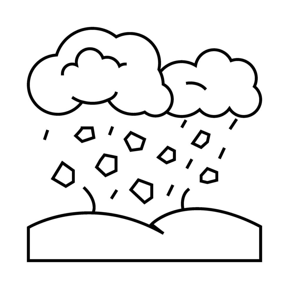 hail weather line icon illustration vector