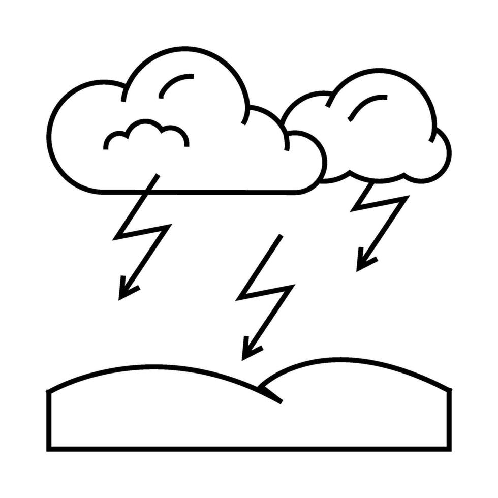 thundersnow weather line icon illustration vector