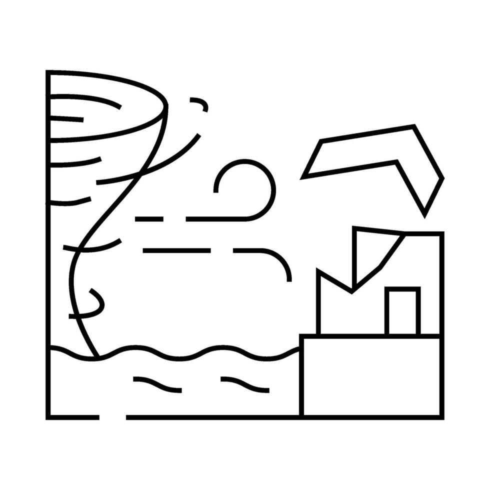 typhoon weather line icon illustration vector