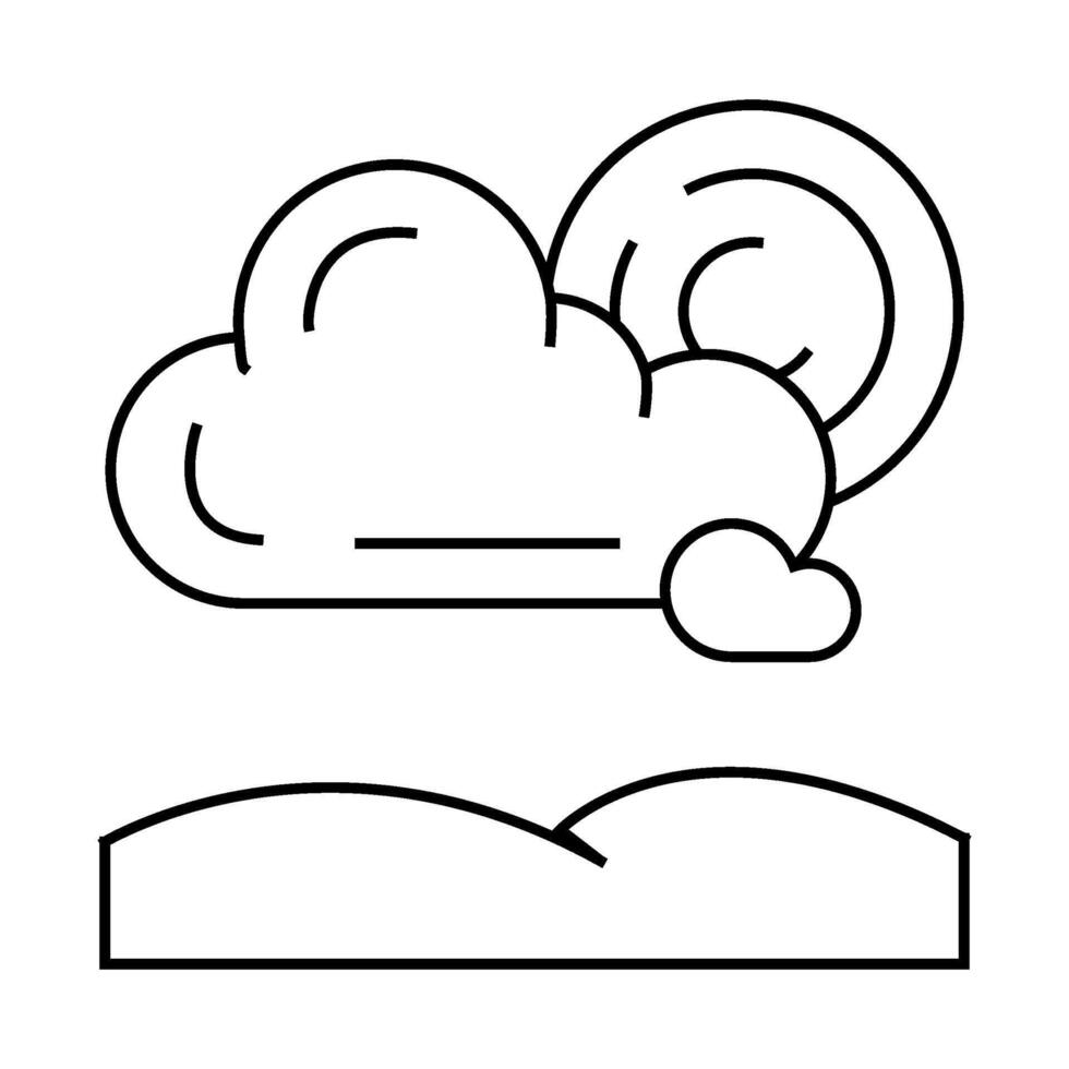 partially cloudy weather line icon illustration vector