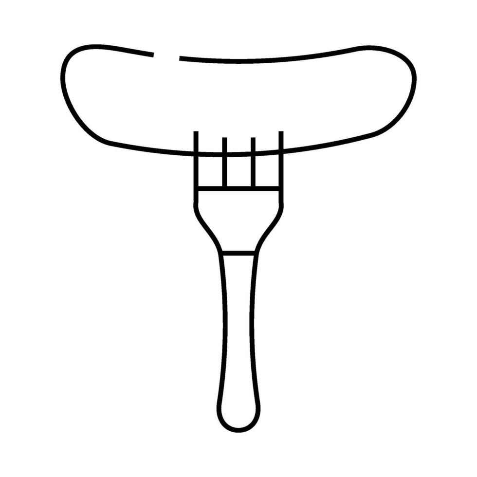 cucumber on fork line icon illustration vector