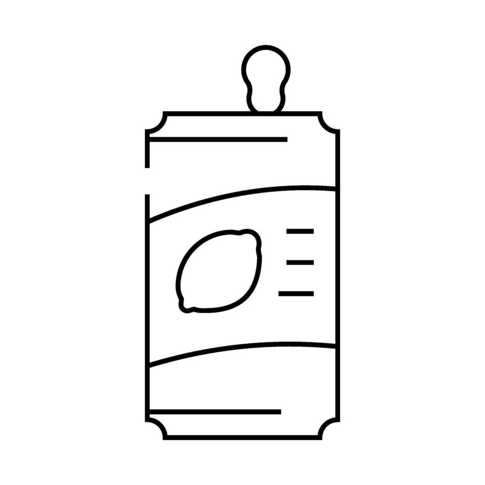 lemon flavored soda line icon illustration vector