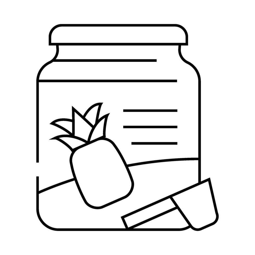 pineapple jam line icon illustration vector