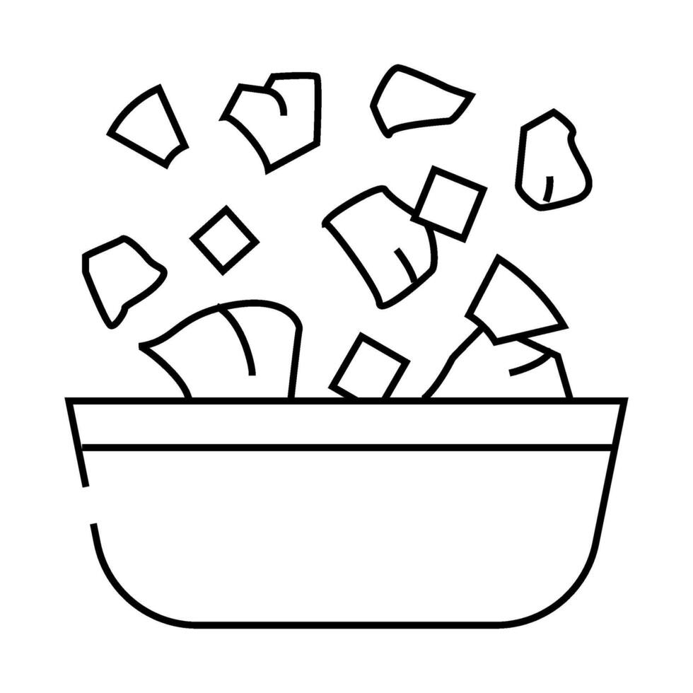 slices pineapple salad line icon illustration vector