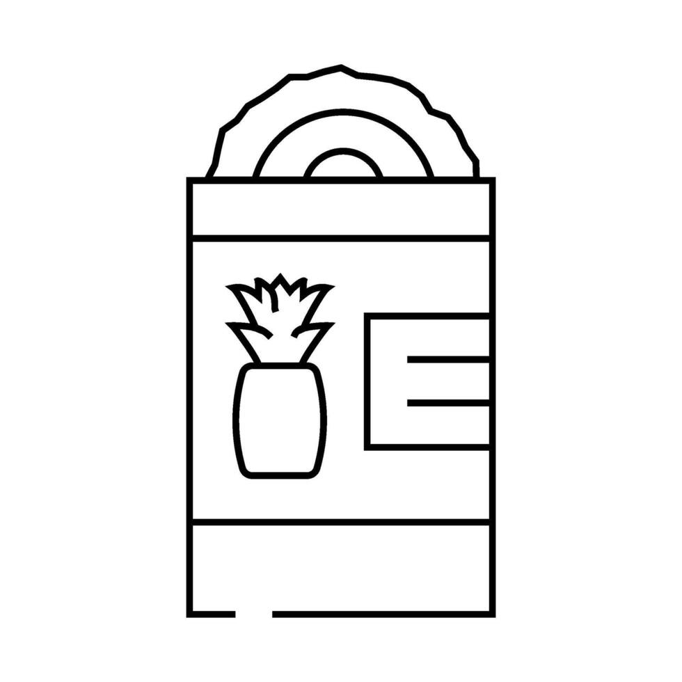 canned pineapple line icon illustration vector