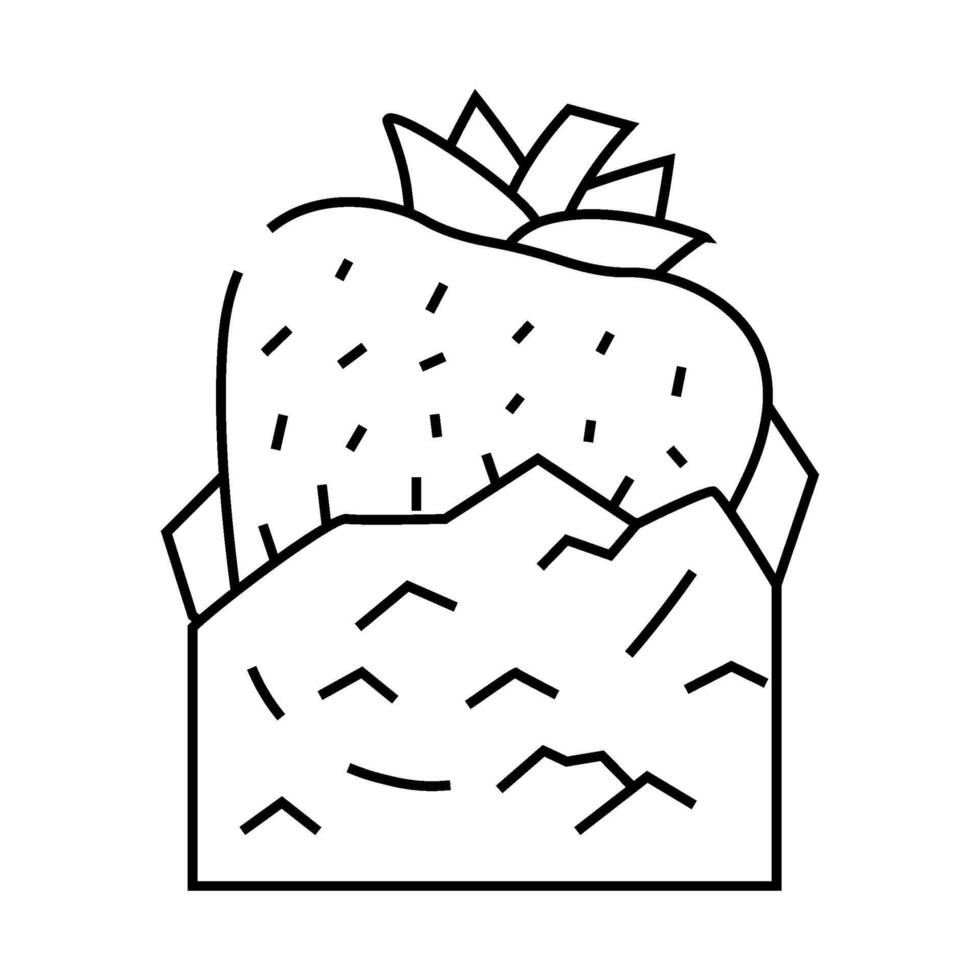ice strawberries line icon illustration vector
