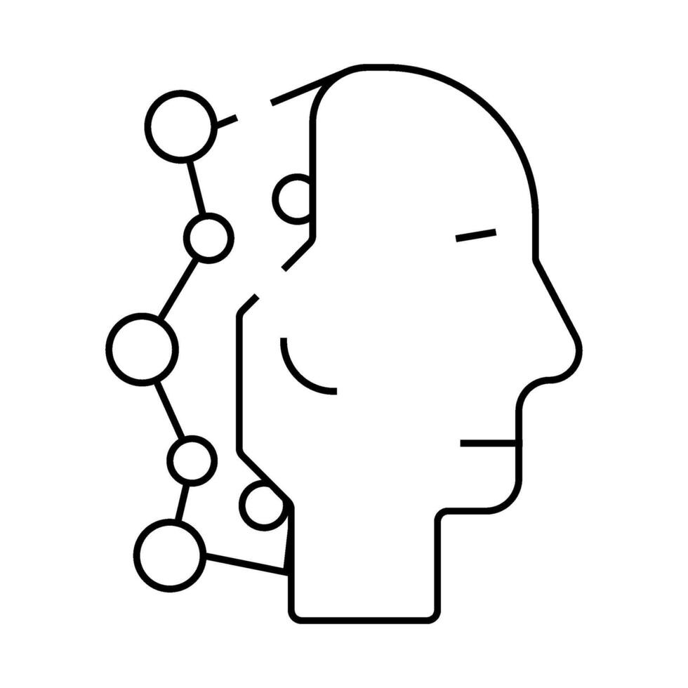 robot head artificial intelligence line icon illustration vector