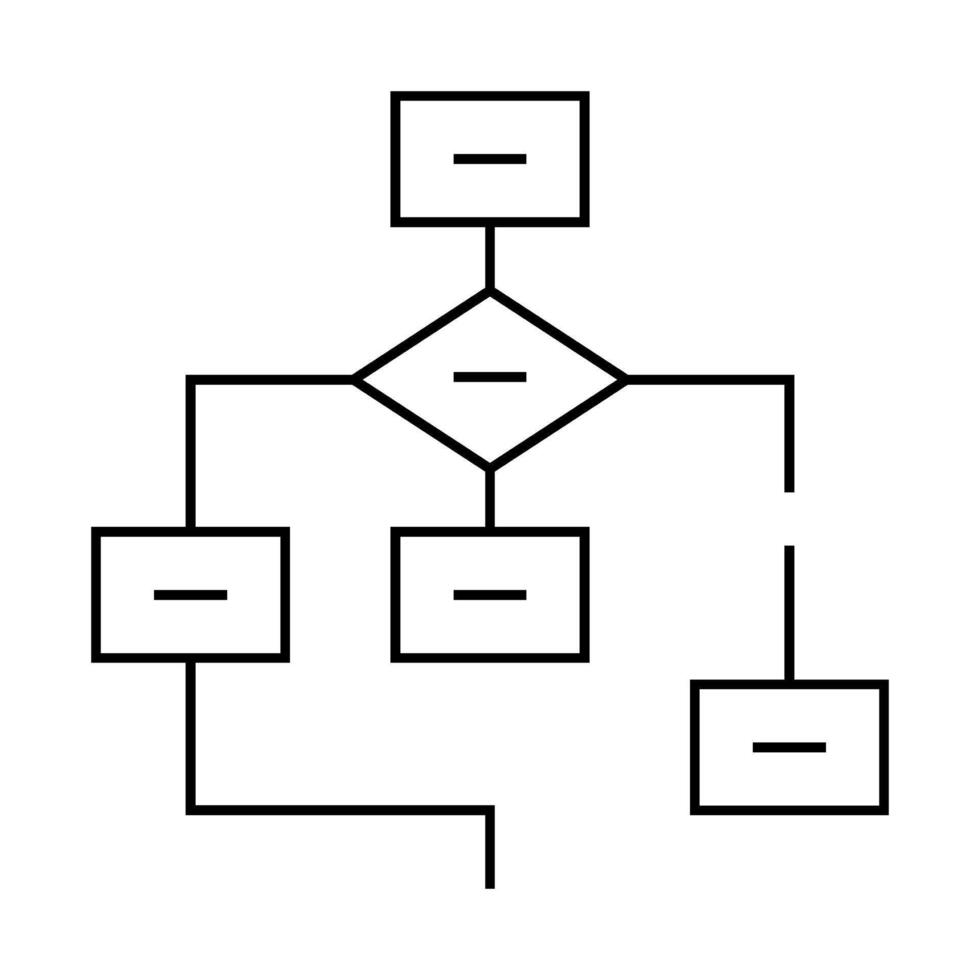 program hierarchy line icon isolated illustration vector
