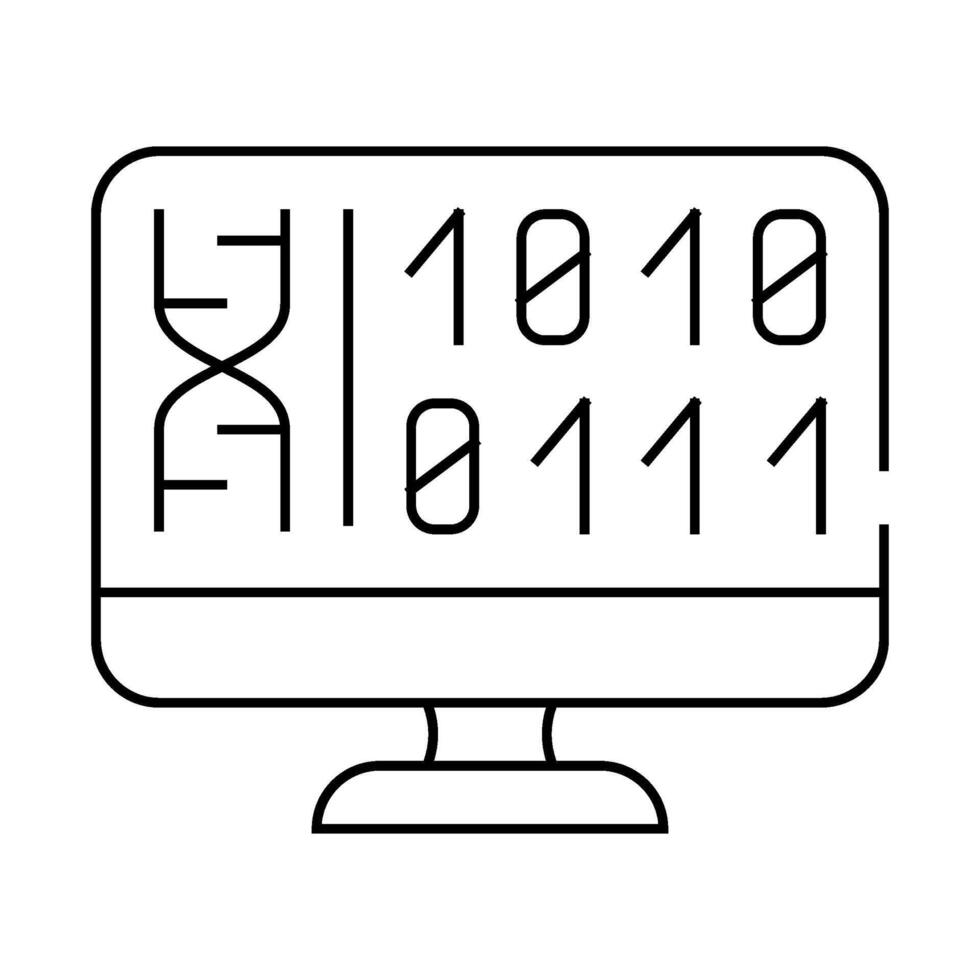 generating protein cell using computer code line icon illustration vector