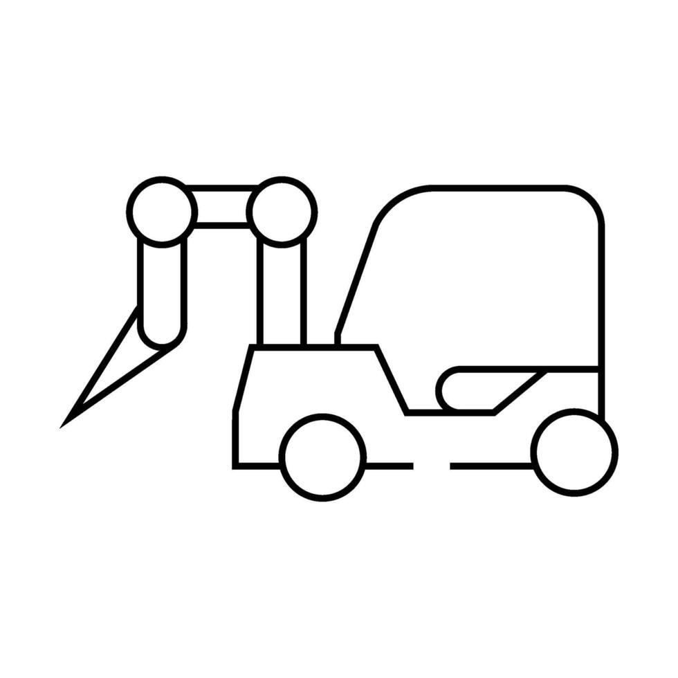 rotary hammer on wheels line icon illustration vector