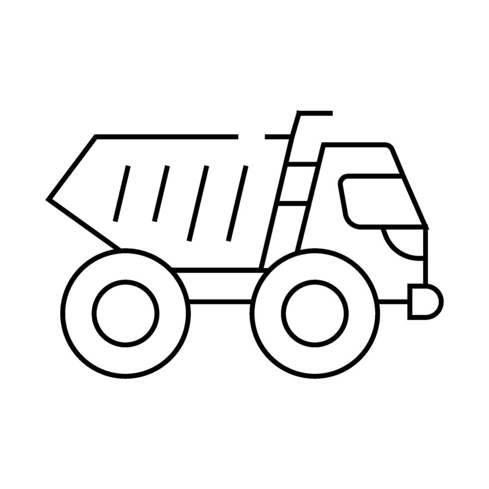 articulated dumper line icon isolated illustration vector