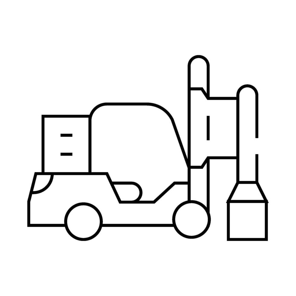 pile driver line icon isolated illustration vector