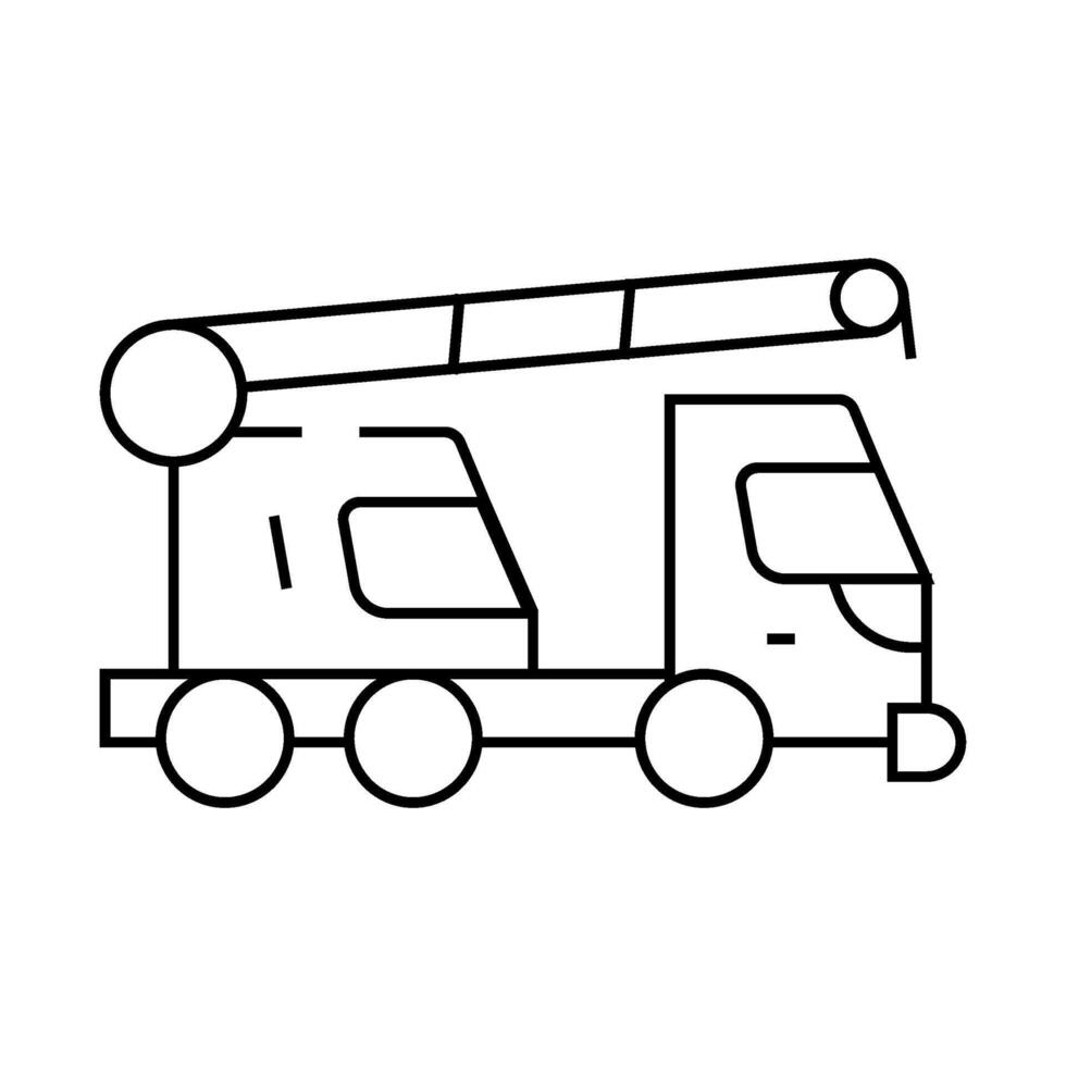 mobile crane line icon isolated illustration vector