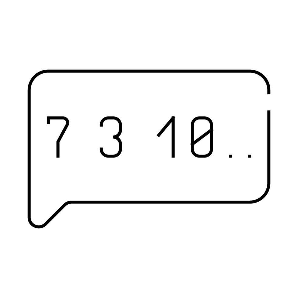 talking numbers line icon isolated illustration vector