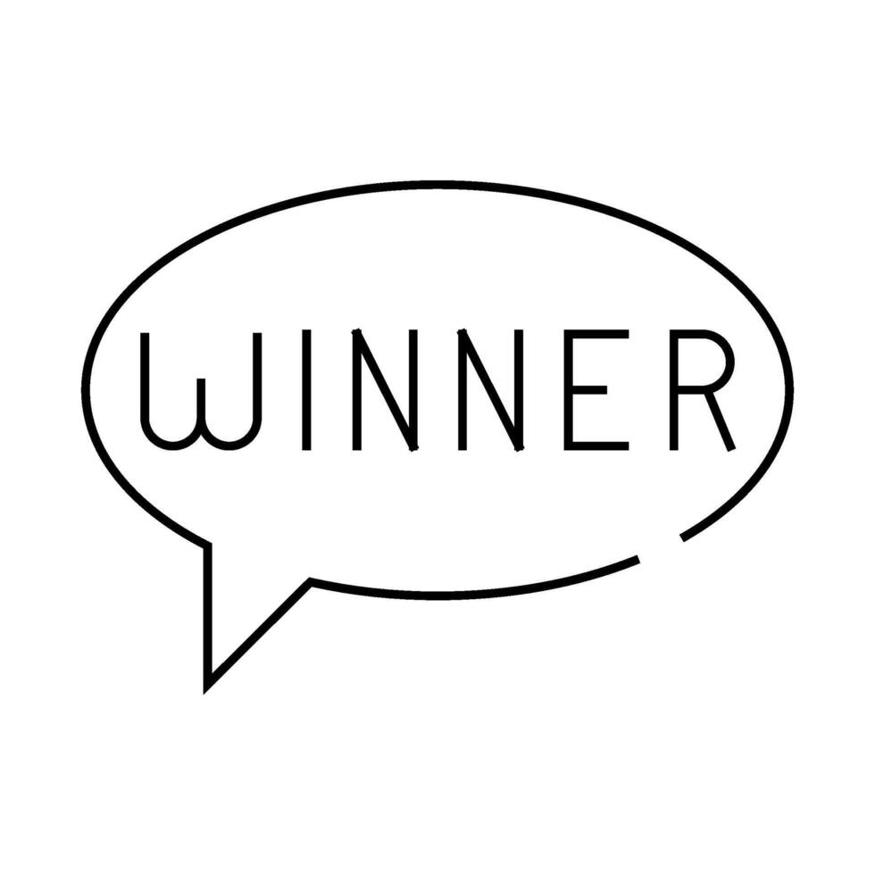 winner in quote frame line icon illustration vector