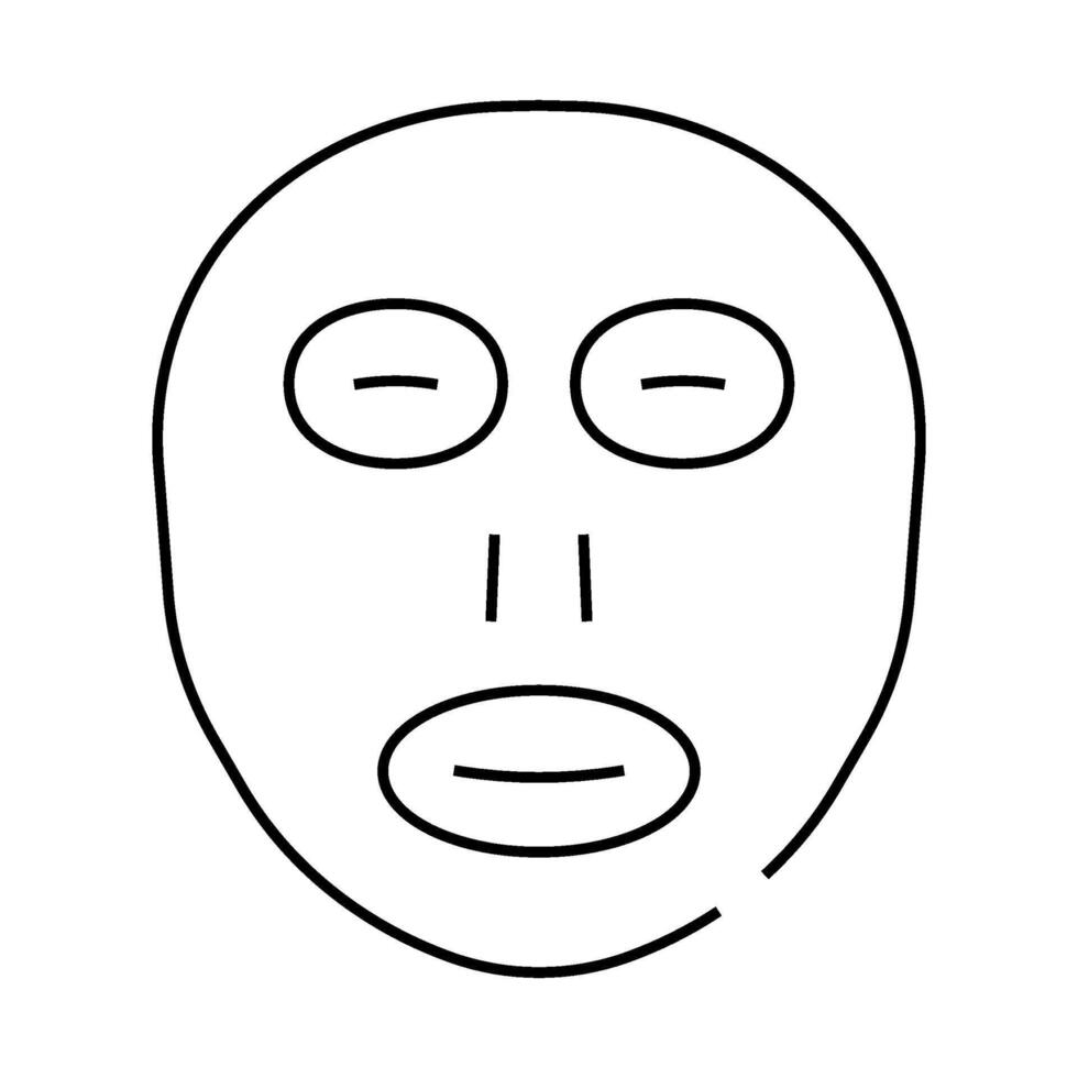 facial sunscreen mask line icon illustration vector