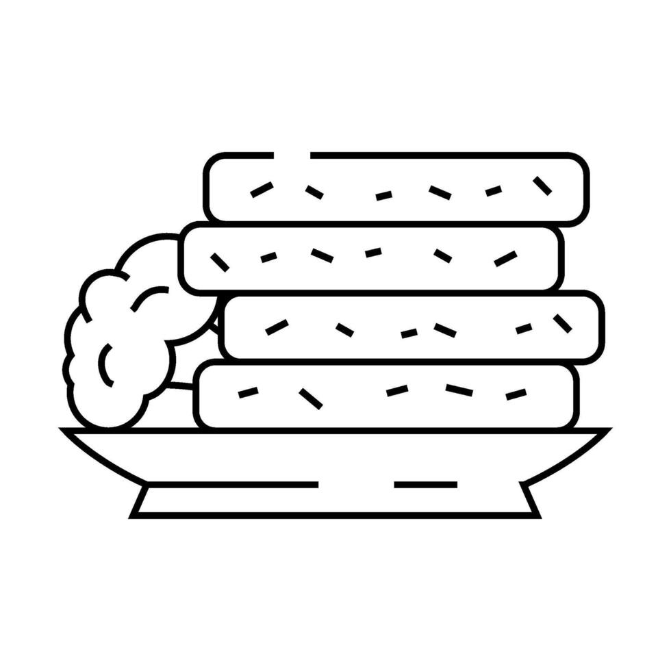 broccoli pancakes line icon illustration vector