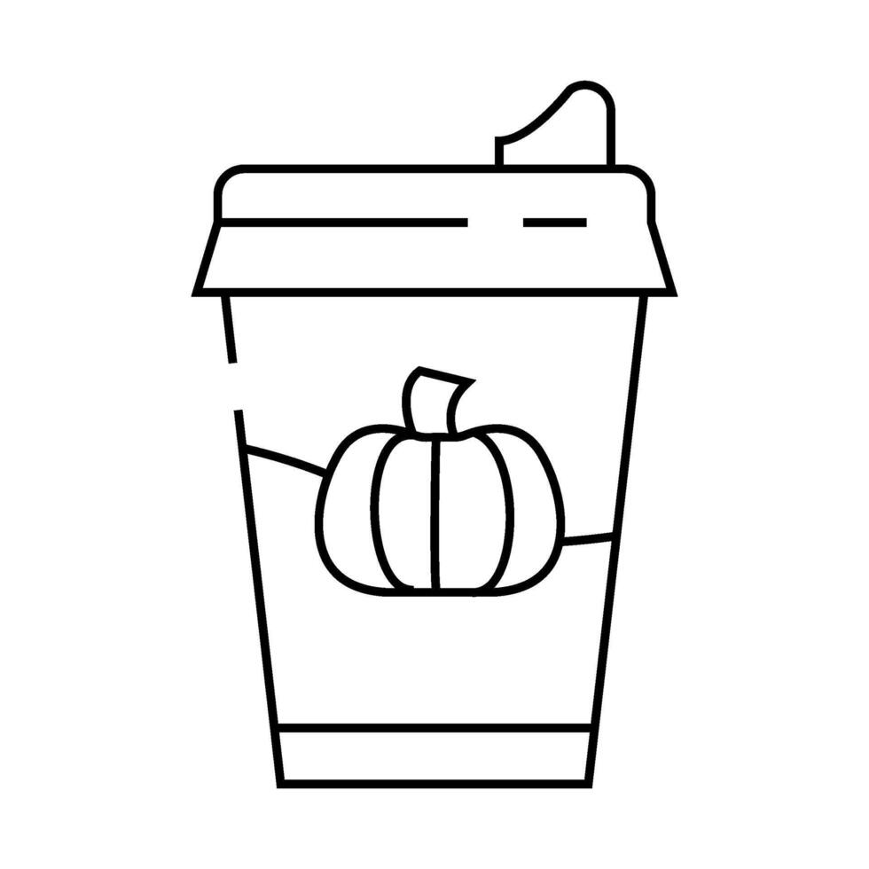 pumpkin coffee line icon illustration vector