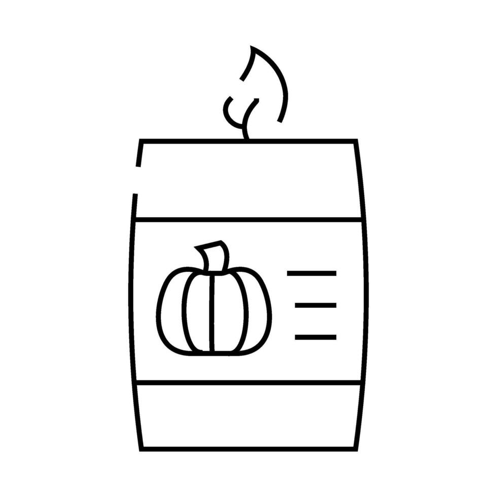 candle pumpkin line icon illustration vector