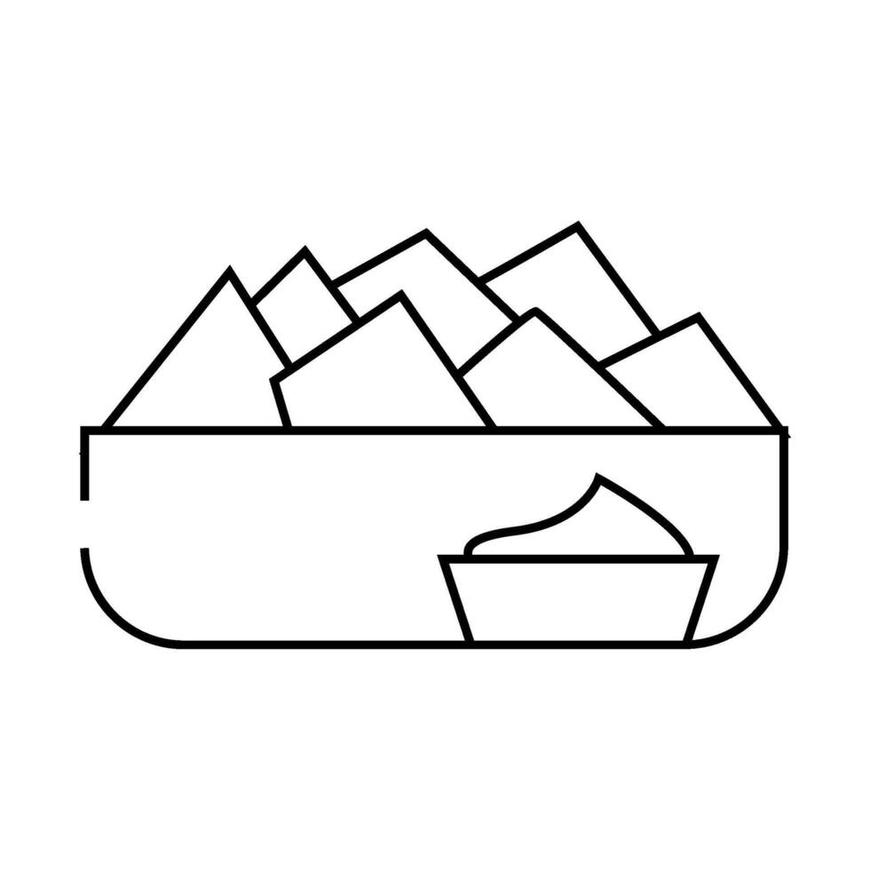 chips spinach line icon illustration vector