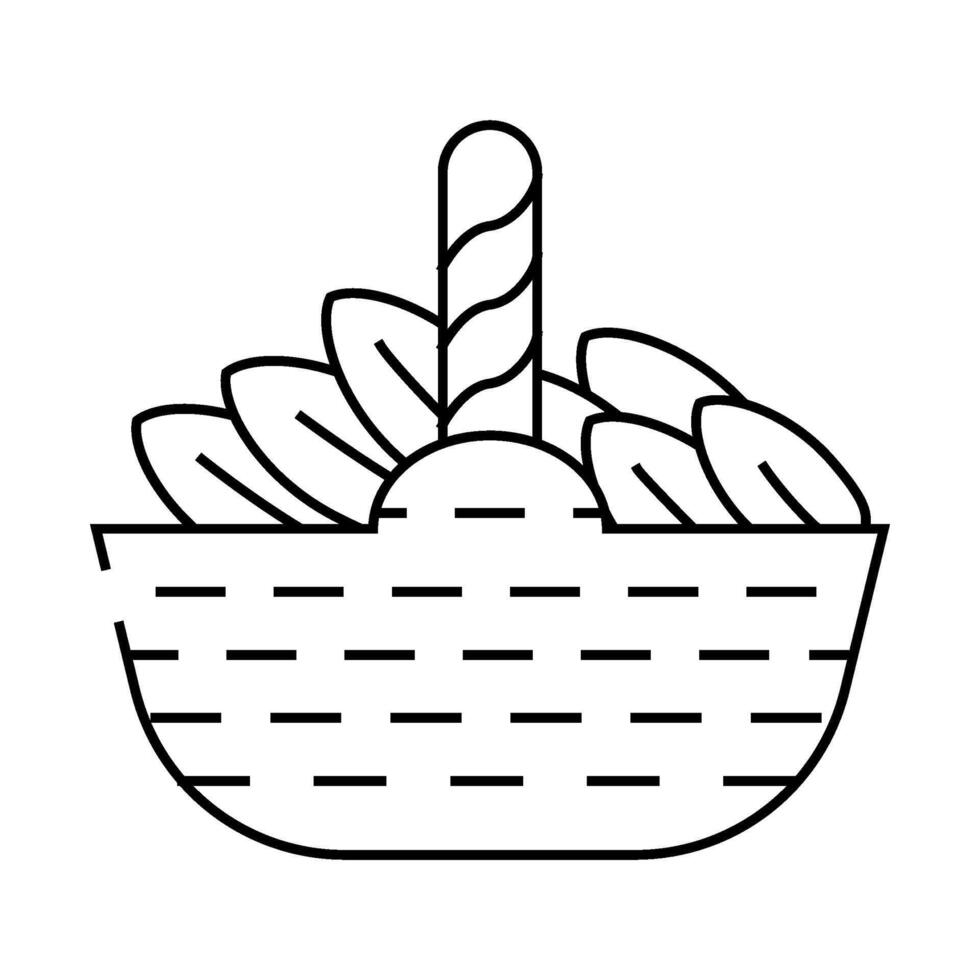 basket spinach line icon illustration vector