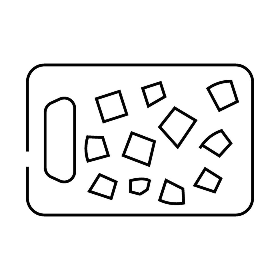 cube cut eggplant line icon illustration vector