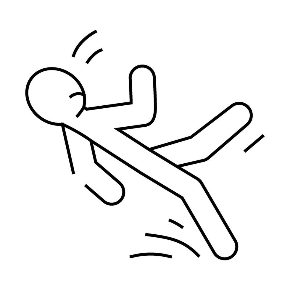 slipped man fall accident line icon illustration vector