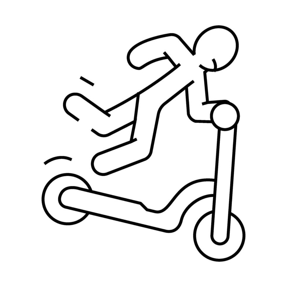 fall scooter accident line icon illustration vector
