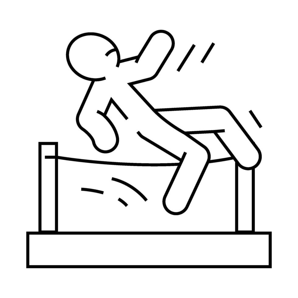 fall fence accident line icon illustration vector