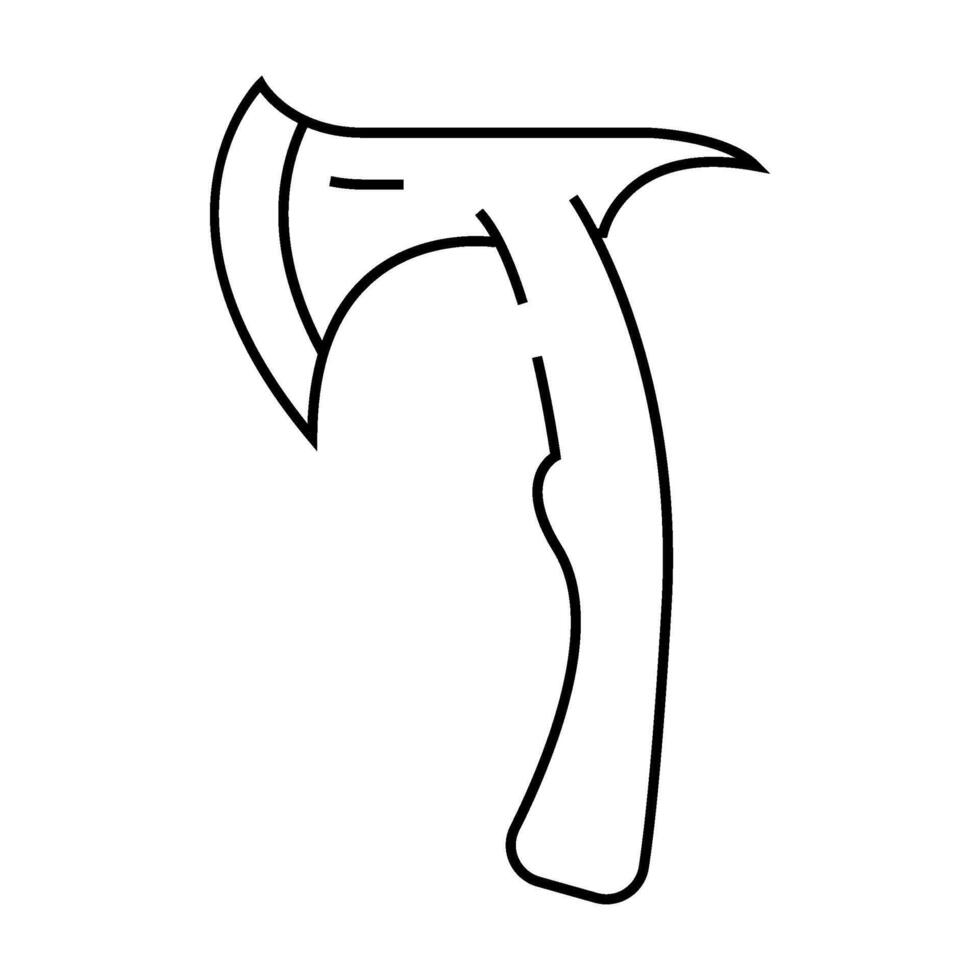 throwing axe tool line icon illustration vector