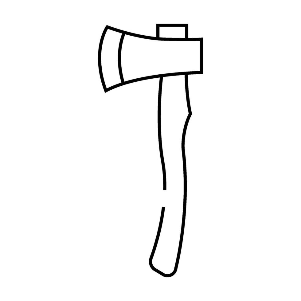 carpenter axe hatchet line icon illustration vector