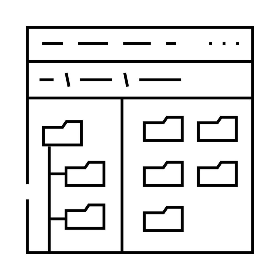 directory folder line icon illustration vector