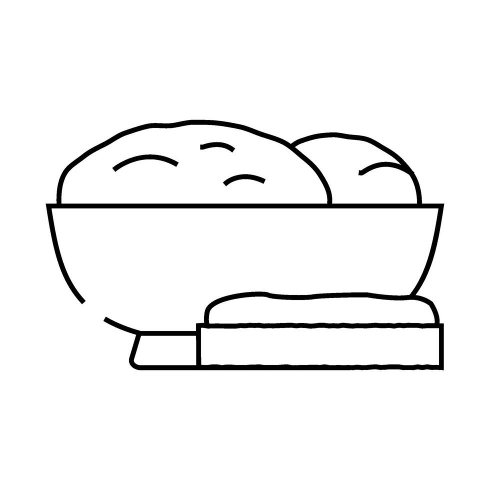 clotted cream milk product line icon illustration vector