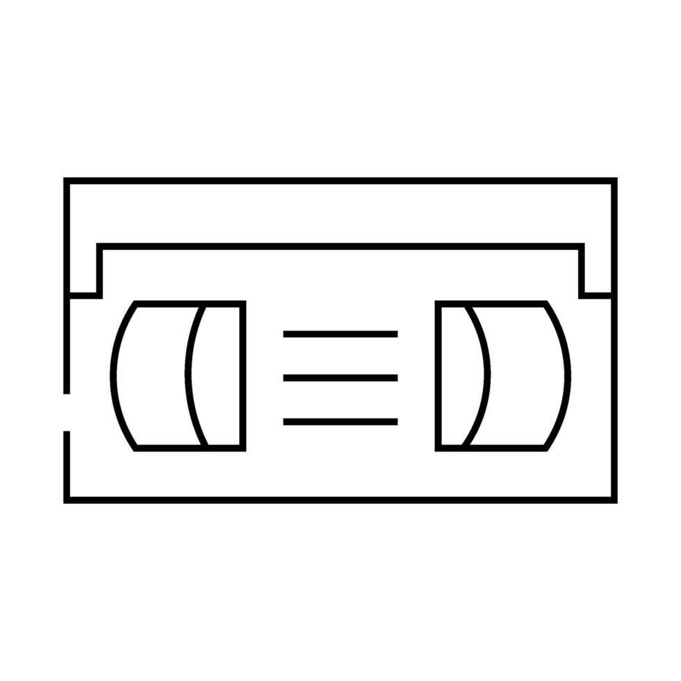 cassette retro gadget line icon illustration vector