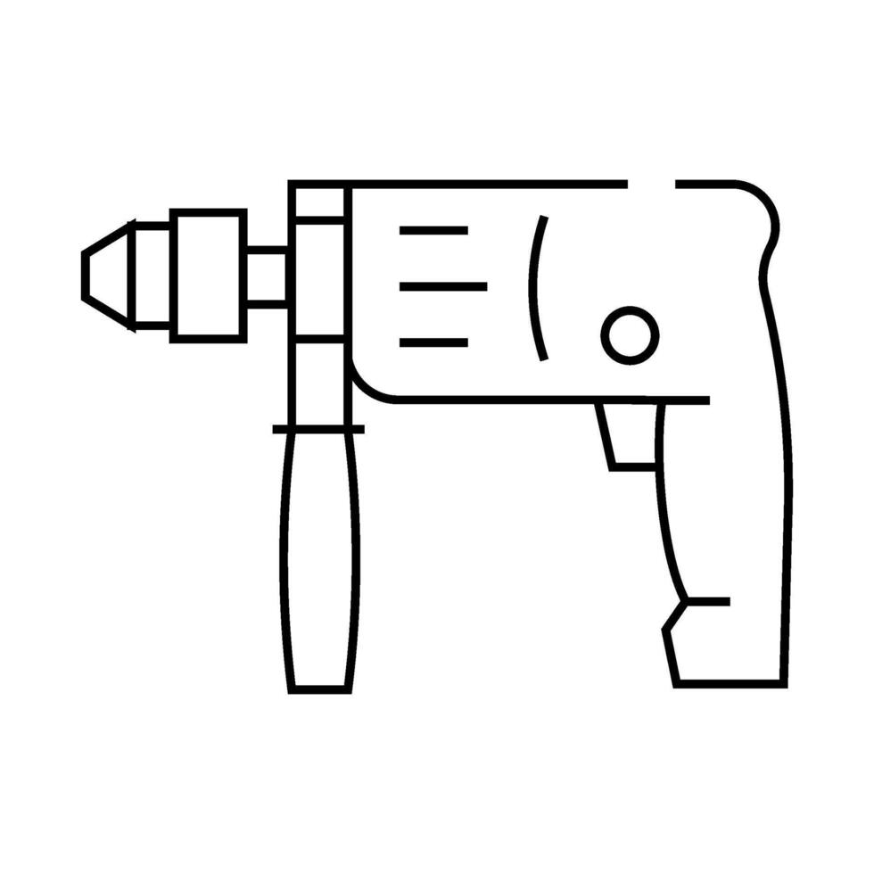drill construction line icon illustration vector