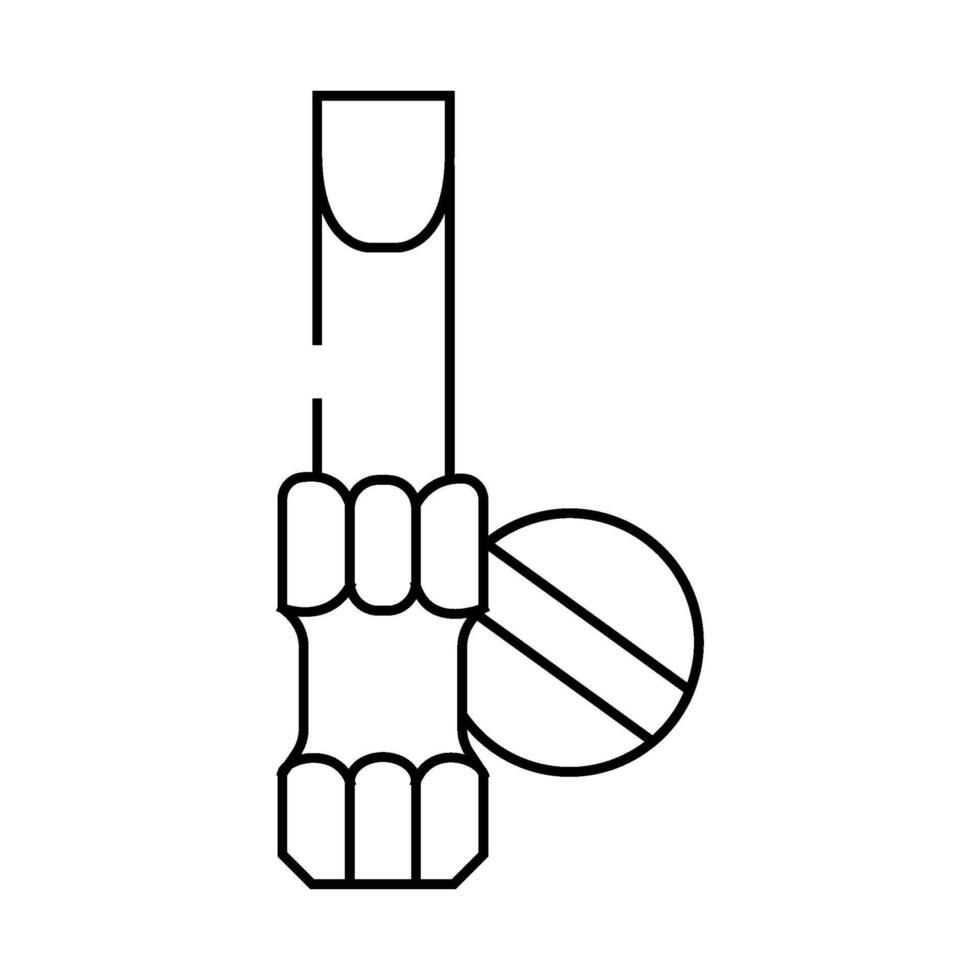 slopt head screwdriver bit line icon illustration vector