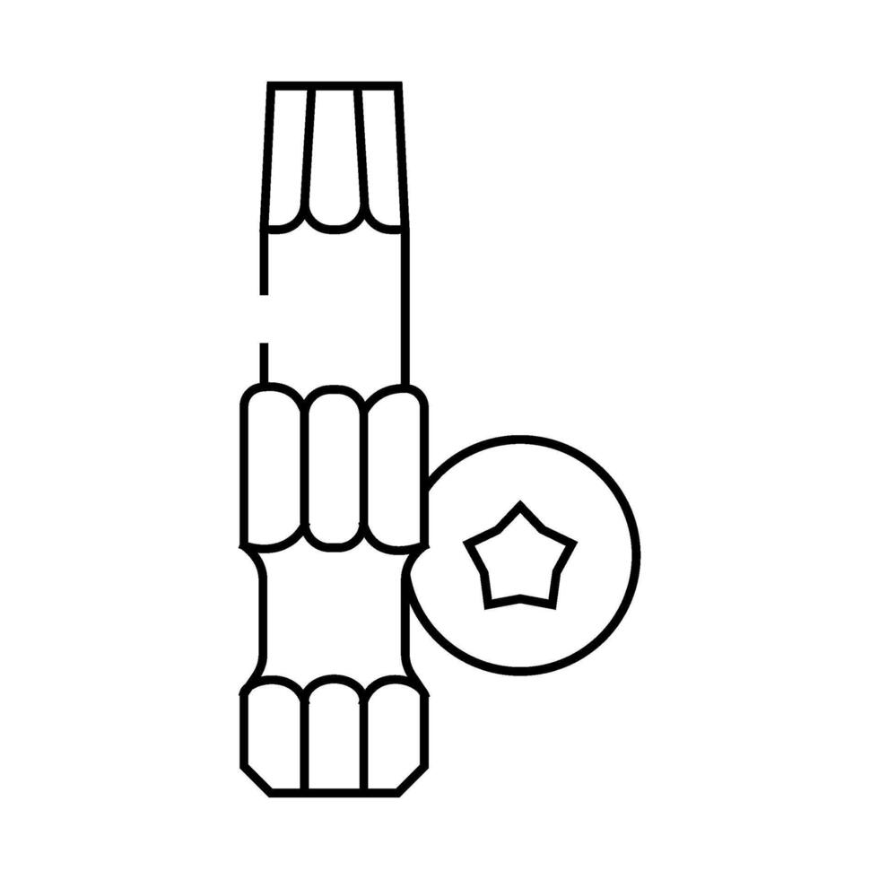 torx drive screwdriver bit line icon illustration vector