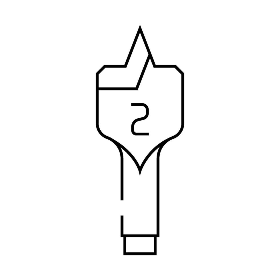 spade drill bit line icon illustration vector