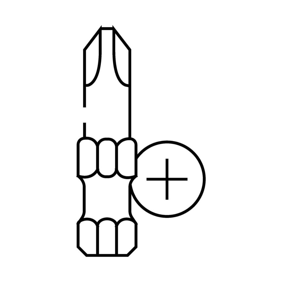 phillips head screwdriver bit line icon illustration vector