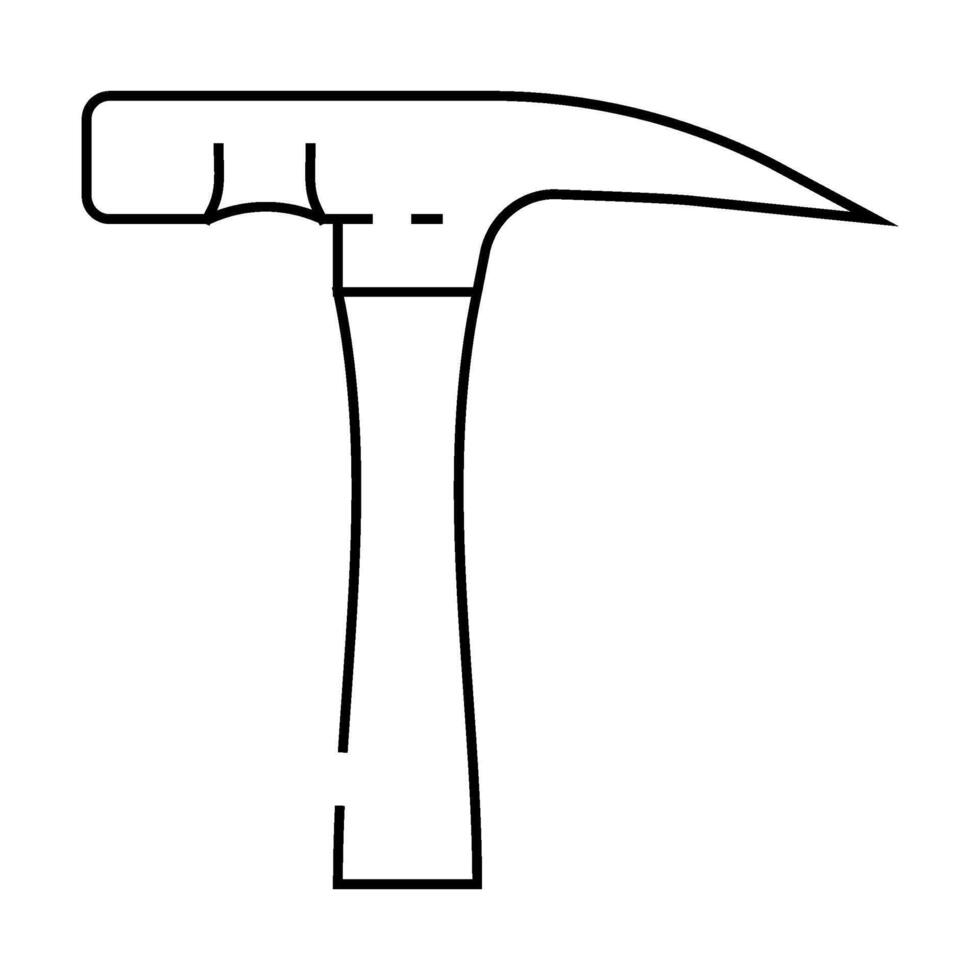 brick hammer line icon illustration vector