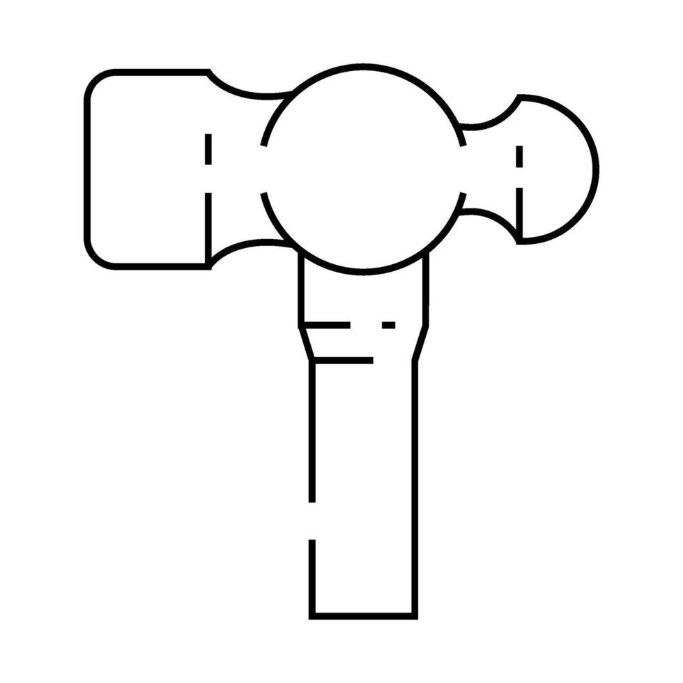 ballpeen hammer line icon illustration vector