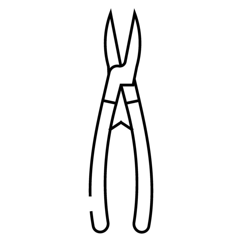 chain nose pliers line icon illustration vector