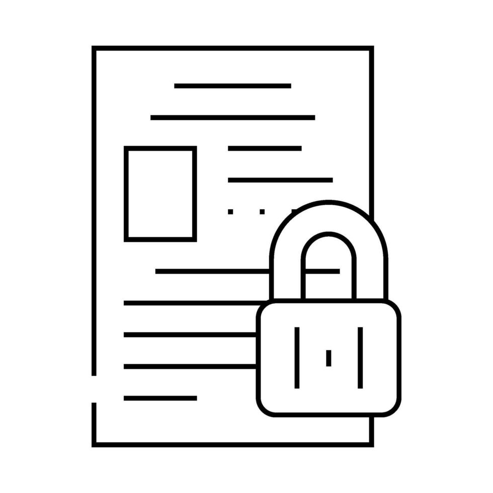 privacy padlock line icon illustration vector