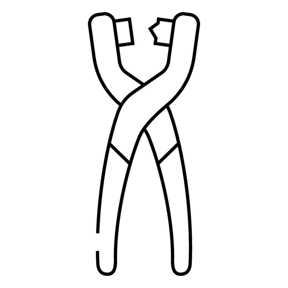 eyelet pliers line icon illustration vector