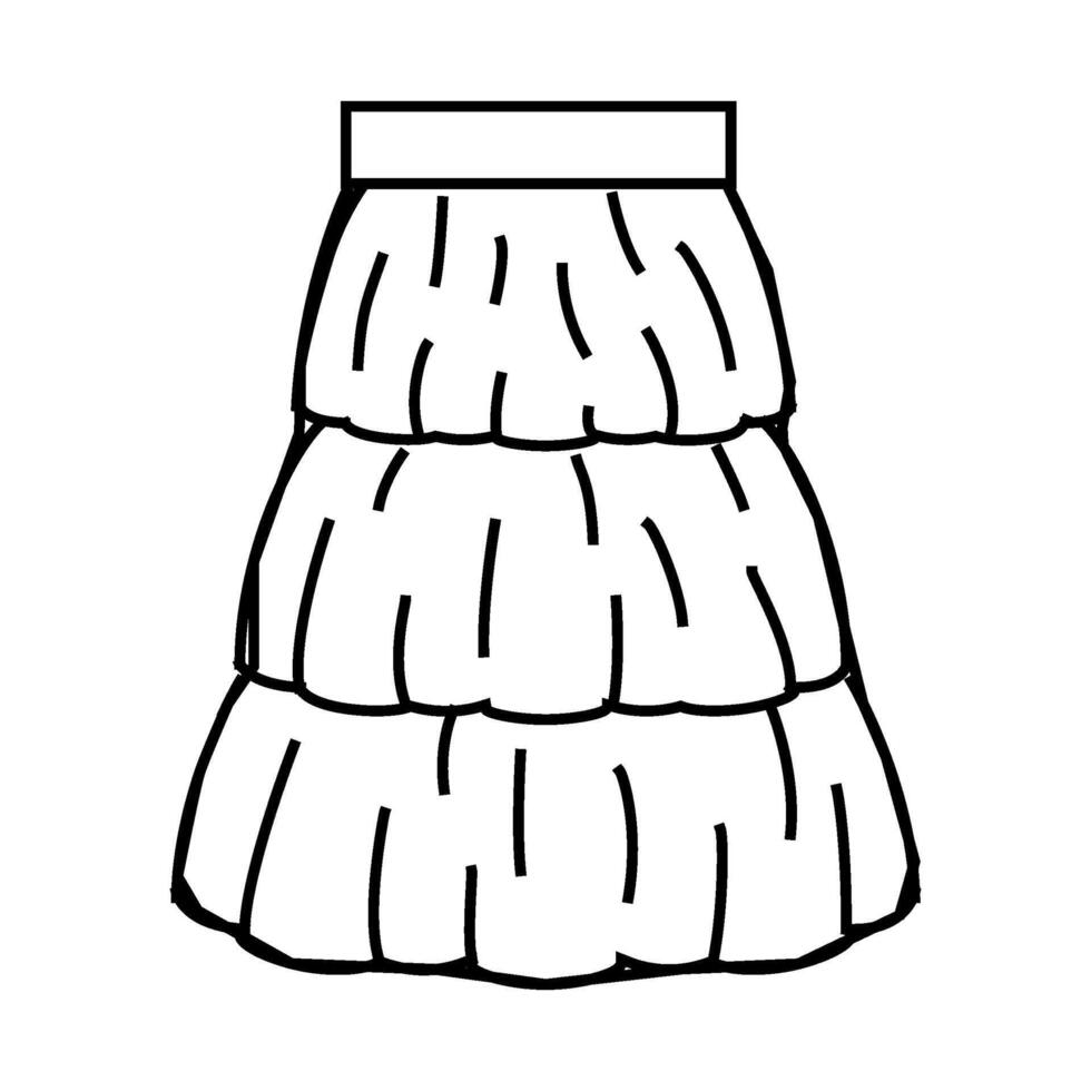 tiered layered skirt line icon illustration vector