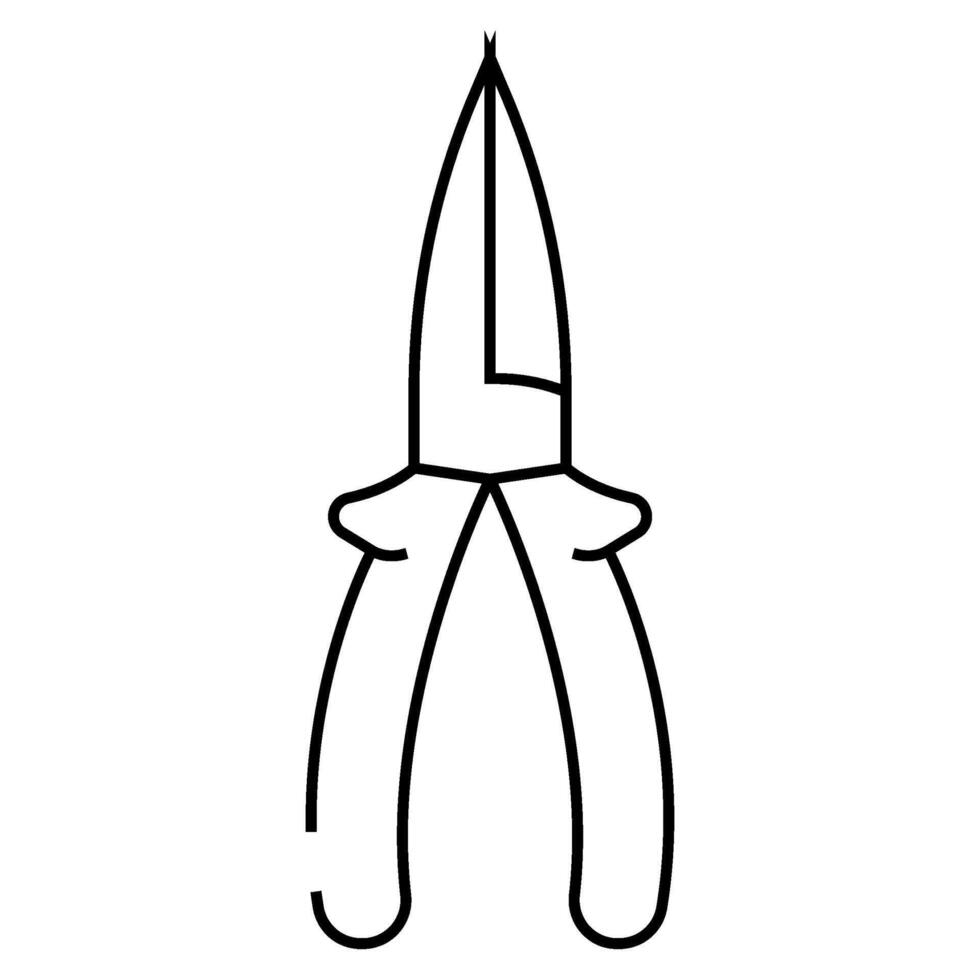 long nose pliers line icon illustration vector
