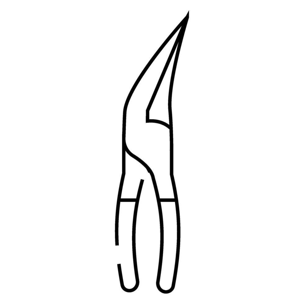 bent nose pliers line icon illustration vector
