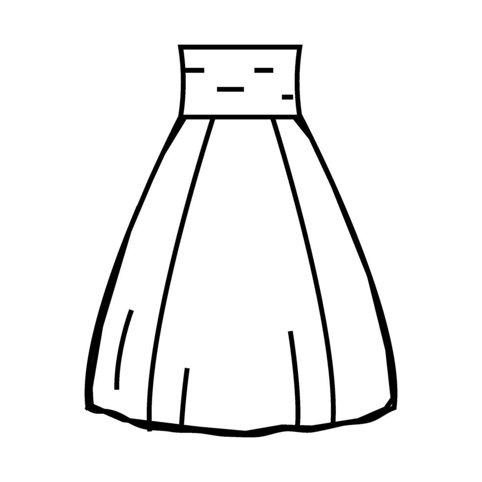high waisted skirt line icon illustration vector