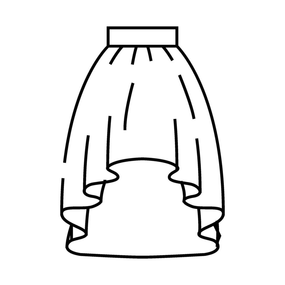 high low skirt line icon illustration vector