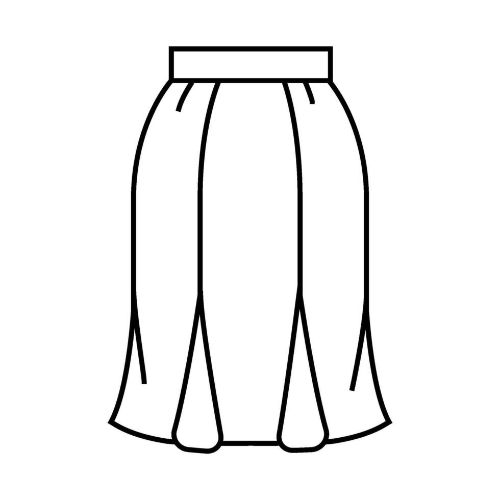 godet gored skirt line icon illustration vector